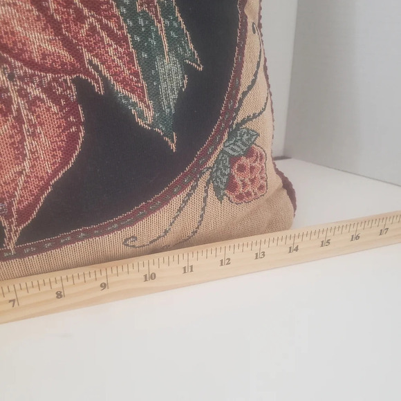 Fashion Christmas  Poinsettia Jacquard Tapestry Decorative Pillow. - Picture 6 of 7